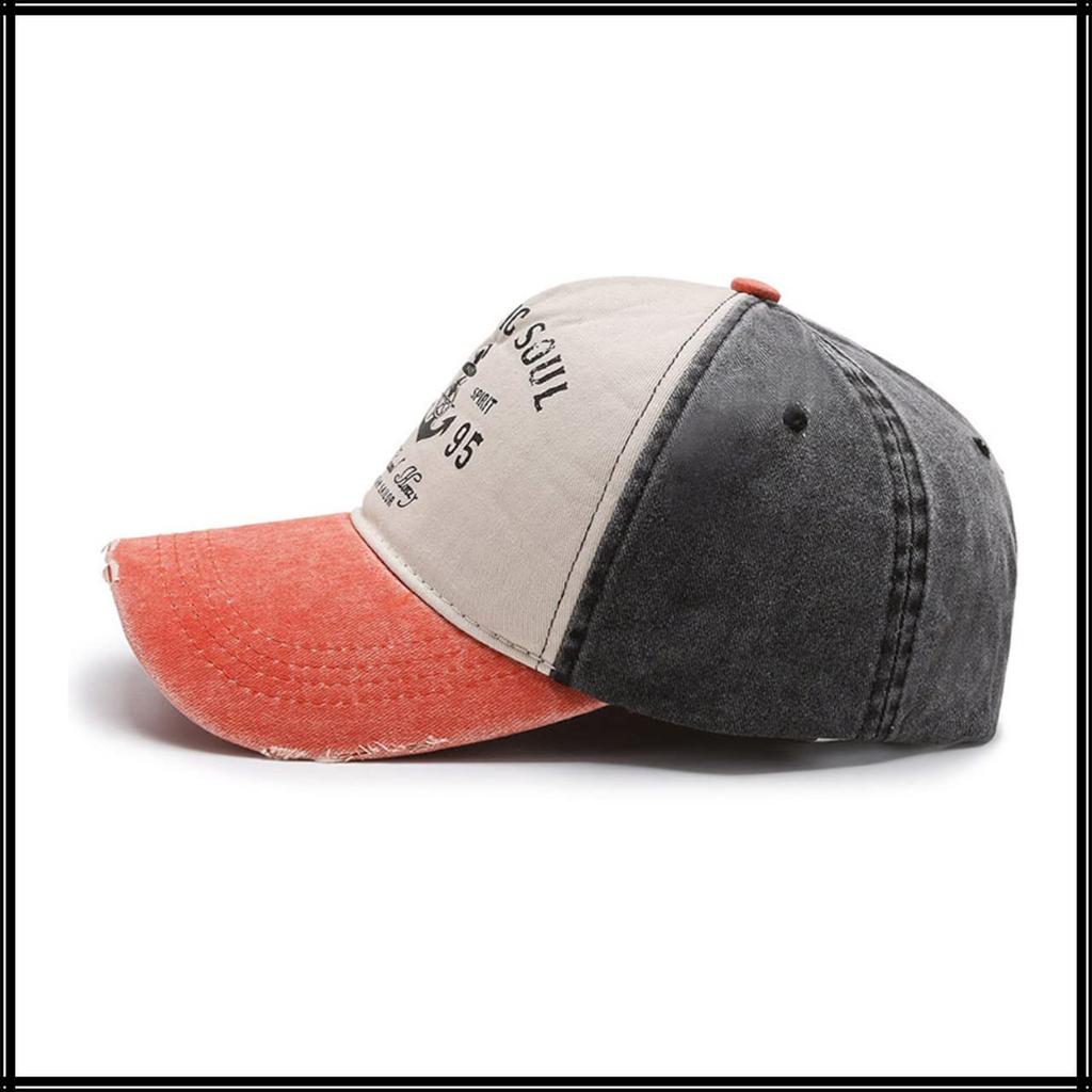 English American CA529 [White Fang] Hat, Letters, Logo, Cap, Casual, Vintage, Distressed, Design, Sports, Men's, Women's, (Black)