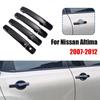 8Pcs/Set For Nissan Altima 2007-2012 ABS Plastic Door Handle Cover Moulding Decoration Trim Car Scratch Resistant Accessories