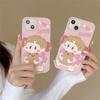 Koreanische süße 3D-Mädchen-Bär-Silikon-Rosa-Telefonhülle für iPhone 14 13 12 Pro Max 11 Ins schöne Cartoon-Schutzhülle Soft Cover Funda