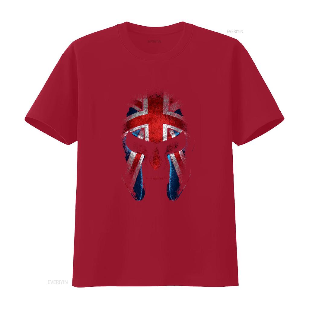 Union Jack T Shirt with Knight Helmet Design Free Personalisation Patriotic Great Britain for Adults Kids Birthday Vintage
