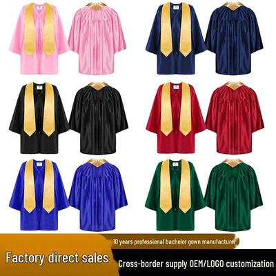 European & American Children's Graduation Gown: Knitted Kindergarten & Elementary School Set for Performances