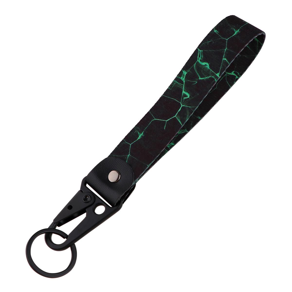 

Marble Alloy Eagle Beak Keychain with Leather Lanyard