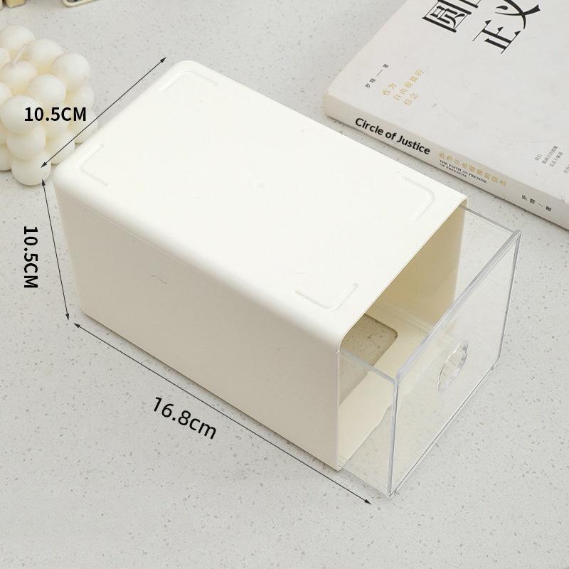 Stackable Plastic Desktop Storage Drawer Clear Panel Non Slip Design For Stationery Hair Accessories Small Daily Items