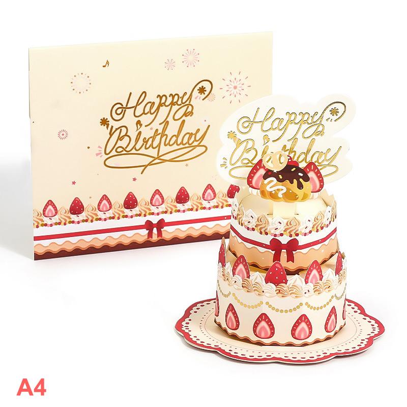 3D Pop-Up Happy Birthday Greeting Card Birthday Cake Blessings Birthday Gifts For Women, Man, Wife, Husband, Boy, Girl