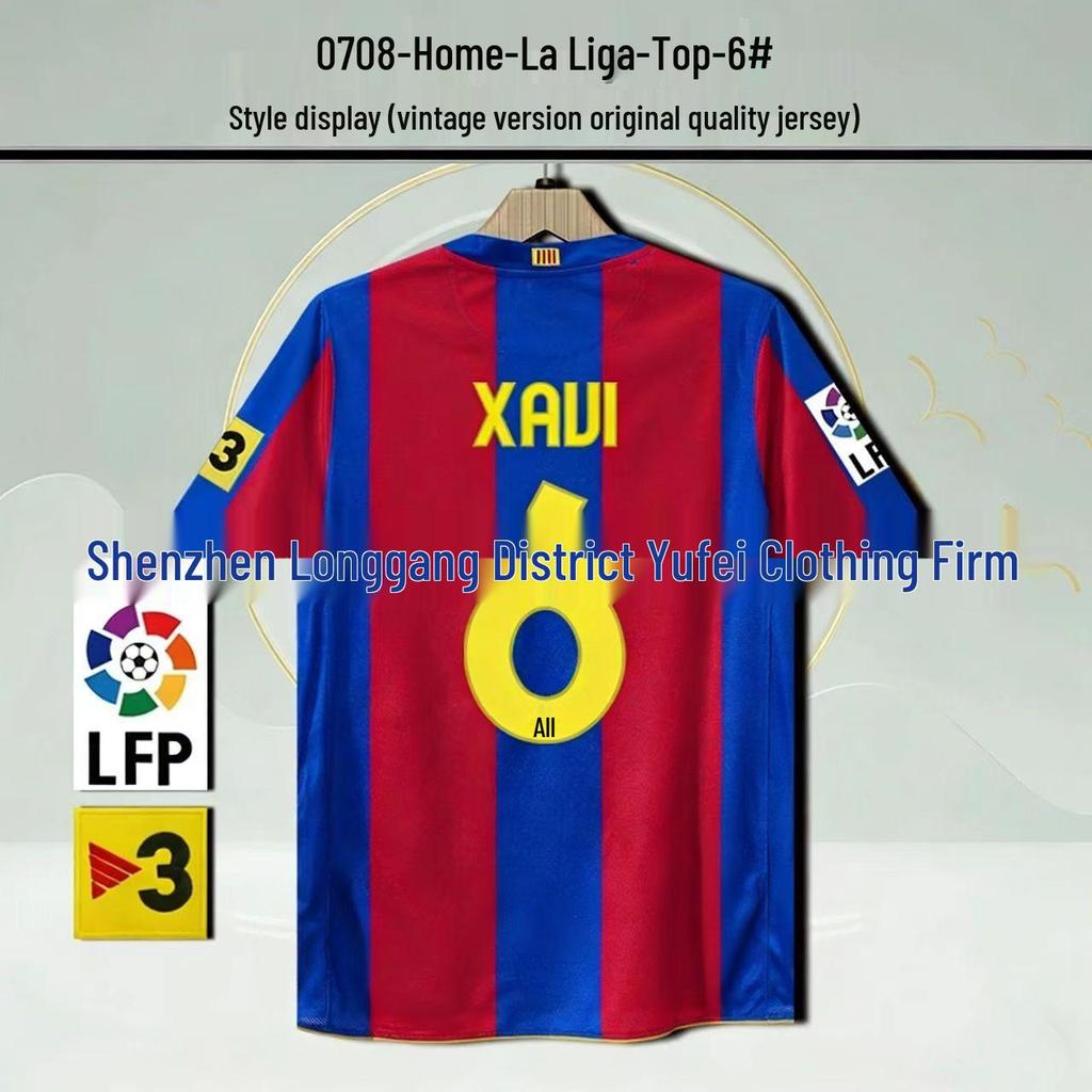 Barcelona Retro Trikot: Nein. 10 Messi, Nein. 9 Ronaldo, Nein. 10 Ronaldinho Gedenkausgabe