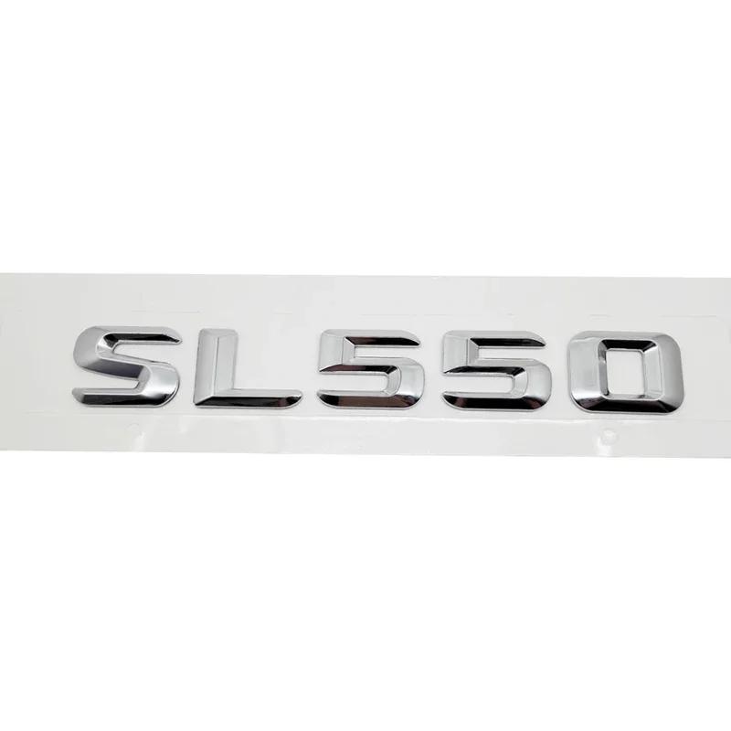 

Наклейки з логотипом на задню кришку багажника автомобіля для SL350 SL400 SL450 SL500 SL550 SL600 Емблема 3D для задньої кришки автомобіля SL550 срібний