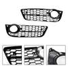 Pair Honeycomb Front Fog Lamp Cover Grille Grill Fit A5 2007-2011