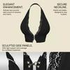 The Deep V-neck Lace Backless Bra With A Front Button Is Fashionable, Comfortable, Skin-friendly, Breathable And Seamless.