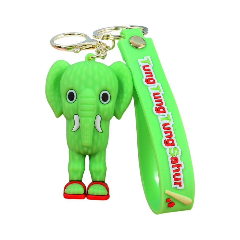 Shanhaijing Keychain Abstract Design Wooden Stick Human Curiosity Hunting Keychain Backpack Pendant