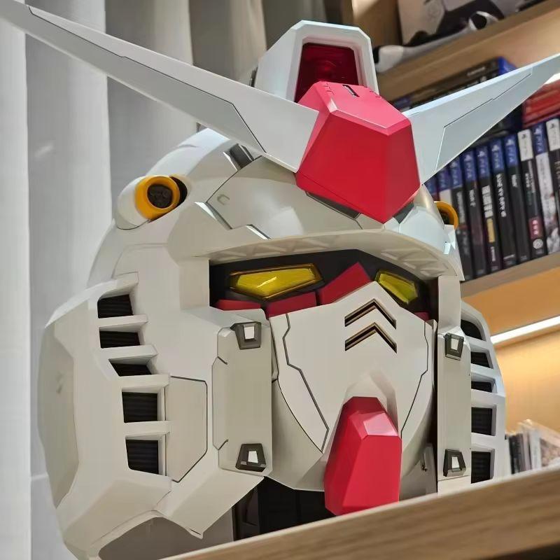 1:1 Scale RX-78-02 Helmet With Base Cyber Style Robot Mecha Design Lightweight Structure Touch Control Collectible Toy & Gift