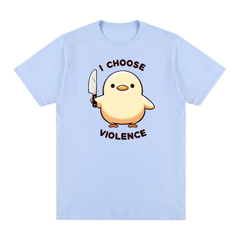 Duck I Choose Violence Vintage tshirt Funny Humor Slogan Cotton Men T shirt New TEE TSHIRT Womens tops