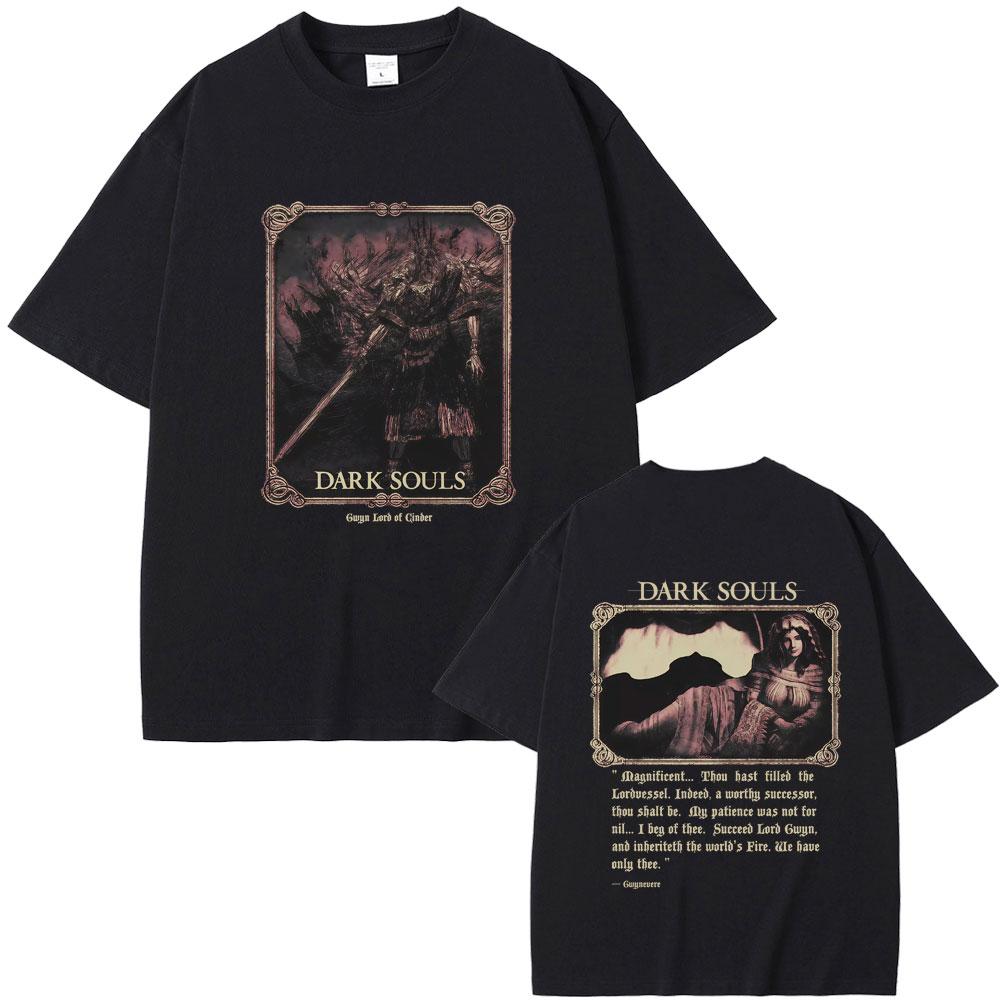 Game Dark Souls Tshirt Unisex Women 90s Retro Gothic Rock T Shirts Male Punk Oversized Streetwear Unisex Soft Cotton Tshirt Tops