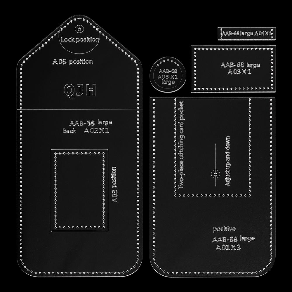

1set DIY sewing acrylic design pattern, transparent acrylic template for making sports bag waist bag, leather stencil mold set