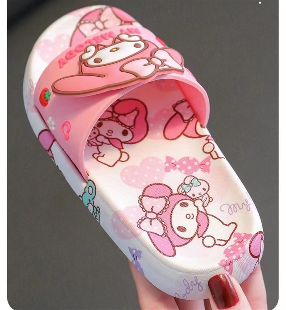 Kuromi My Melody Hausschuhe Sandalen Kinder Babyschuhe Hausschuhe Hausschuhe Indoor Toilette Amphibisch Leise Mädchen Jungen Charakter Niedlich Stilvoll Mein Rutschfest