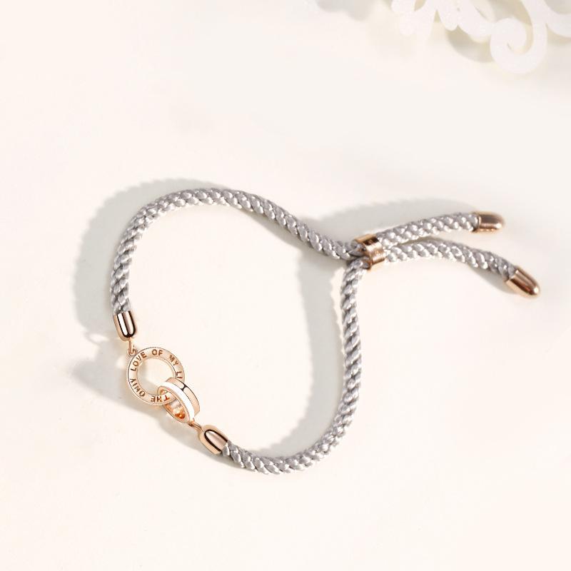 

Парный браслет с двойным кольцом, корейская версия, переплетенный, нишевый дизайн, ручная веревка, подарок на фестиваль Циси, ветер в стиле инс