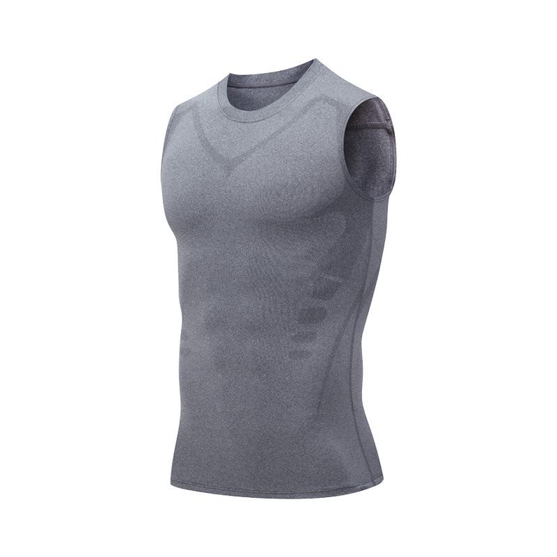 Men's Quick-Dry High-Elastic Sport Vest - Short-Sleeved Tight-Fit for Fitness, Basketball, and Running