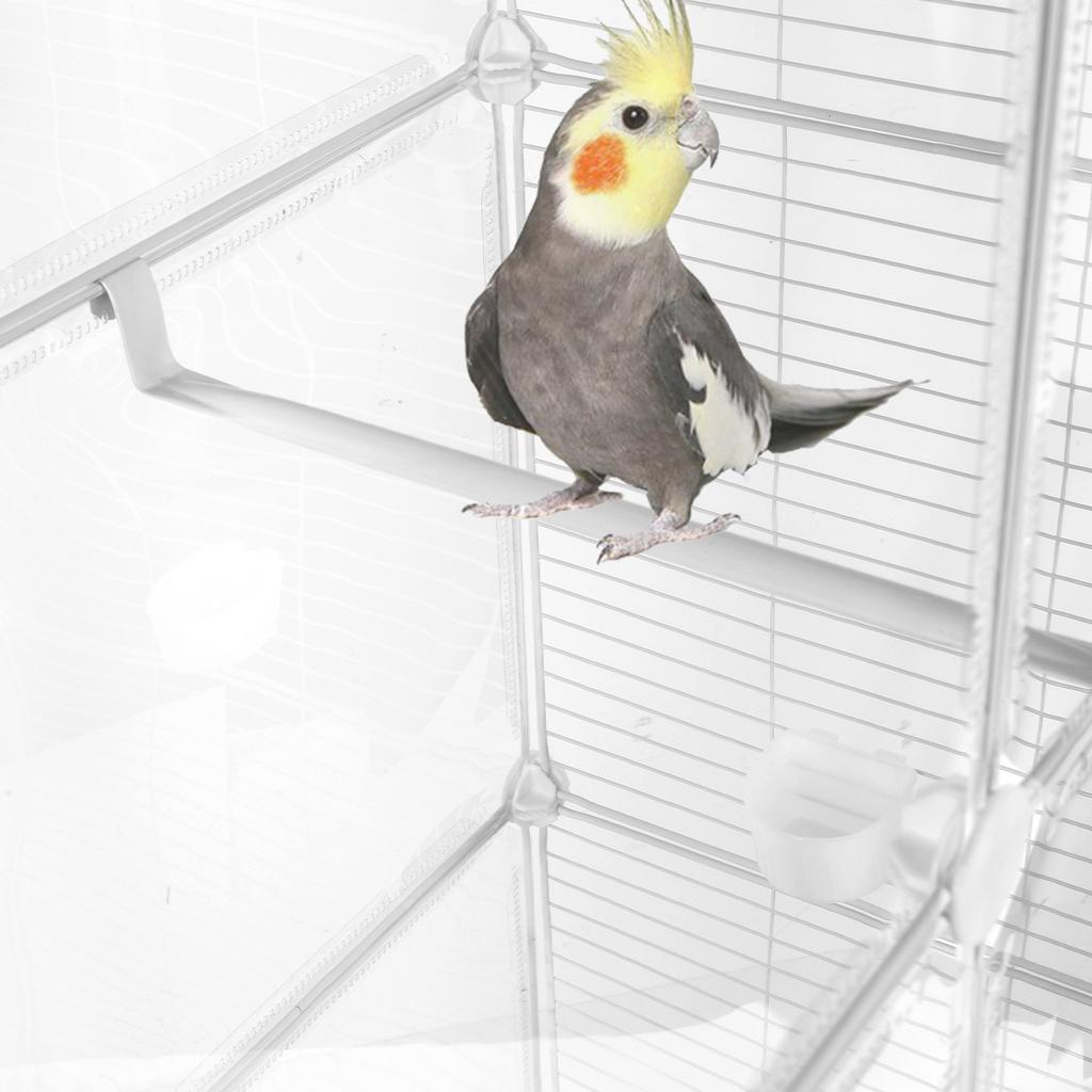 Metal Parrot Cage Universal Wheel with Stand Tray Swing Ladder Wide Birdcage Big Bird House for Canary Cockatiel Budgie Parakeet