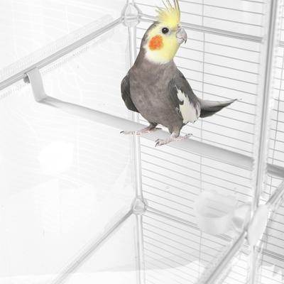 Metal Parrot Cage Universal Wheel with Stand Tray Swing Ladder Wide Birdcage Big Bird House for Canary Cockatiel Budgie Parakeet