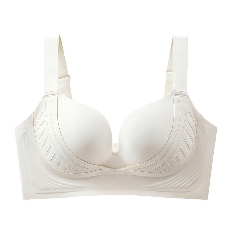 White Seamless Wireless Push Up Bra With Adjustable Wide Straps M белый