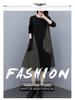 Autumn 2025 Plus Size Slimming Color Block Long Sleeve Dress for Women