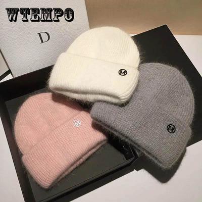 Rabbit Fur Hat Women Autumn and Winter All-match Woolen Hat Knitted Hat Warm Cap Ear Protection Cold Hat Tide