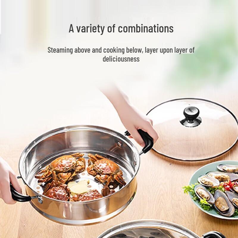 SUPOR 304 Edelstahl Doppelschicht Dämpfertopf