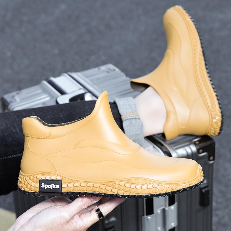 New men's rain boots, anti-slip rain boots, short rain boots, fashionable Korean version of Internet celebrity casual slip-on, foot slippers