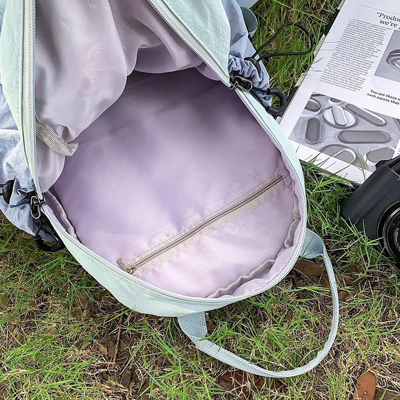 Contrast Color Backpack Student Travel Lightweight Backpack Large Capacity Backpack