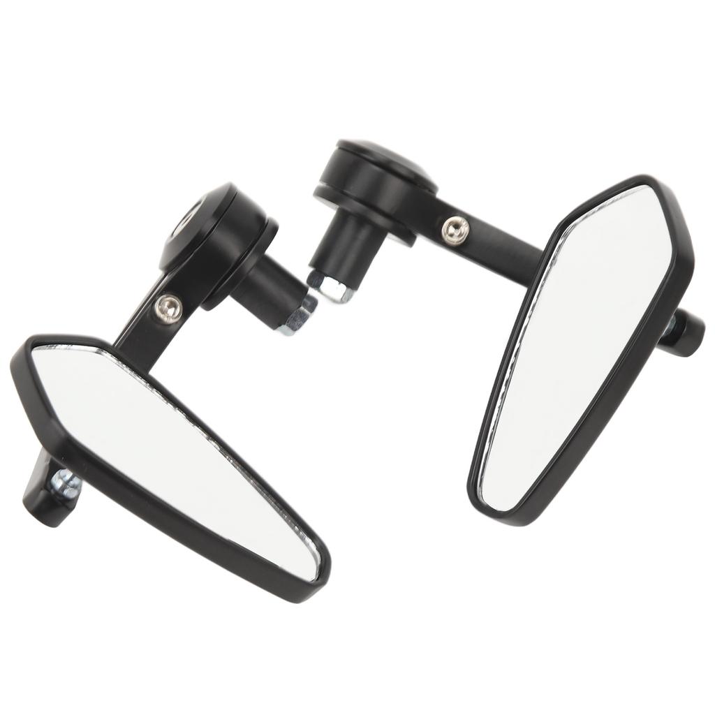 2Pcs Motorcycle Rear View Mirror Black Left And Right Pentagon Shaped Handlebar Side Mirror