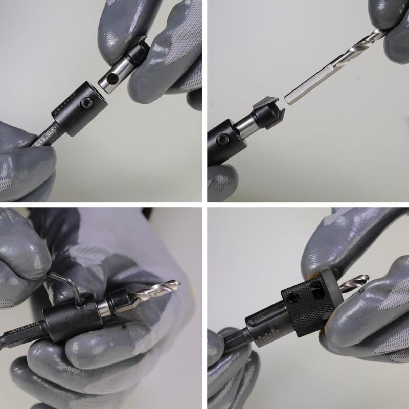 Woodworking Countersink Drill Bit with Adjustable Bit Depth Stop Drill Bit 1/4Inch Hexagonal Shank, Precise Drills