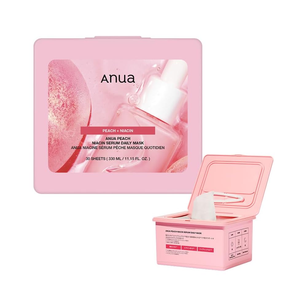 

Anua Peach Niacin Serum Daily Mask Pack 30 Sheets Hydrating Moisturizing Brightening Face Mask