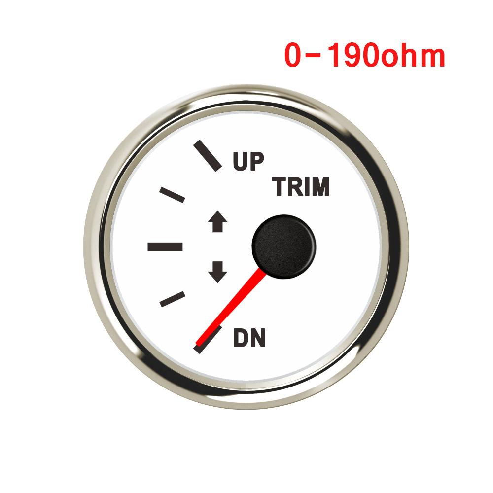 Boat Trim Gauge 52MM Marine Trim Tilt Indicator for Inboard Outboard Engine Yacht UP DN Trim Gauge 0-190ohm/160-10Ohm Custom