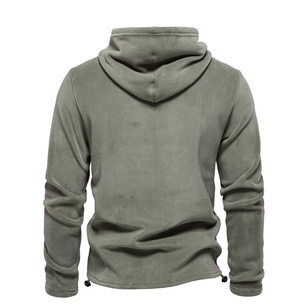 Men's Versatile Zip-Up Stand Collar Fleece Sweatshirt for Autumn/Winter