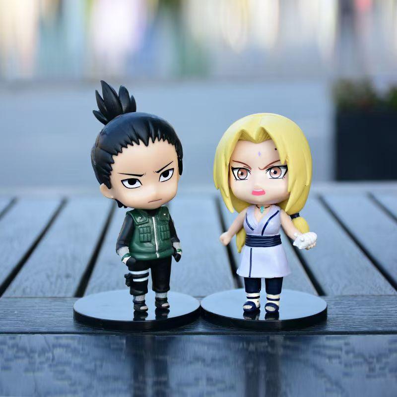 6Pcs Naruto Cartoon Anime Figures Q Version Haruno Sakura Gaara Tsunade Figure Toy Doll Room Decoration Gift