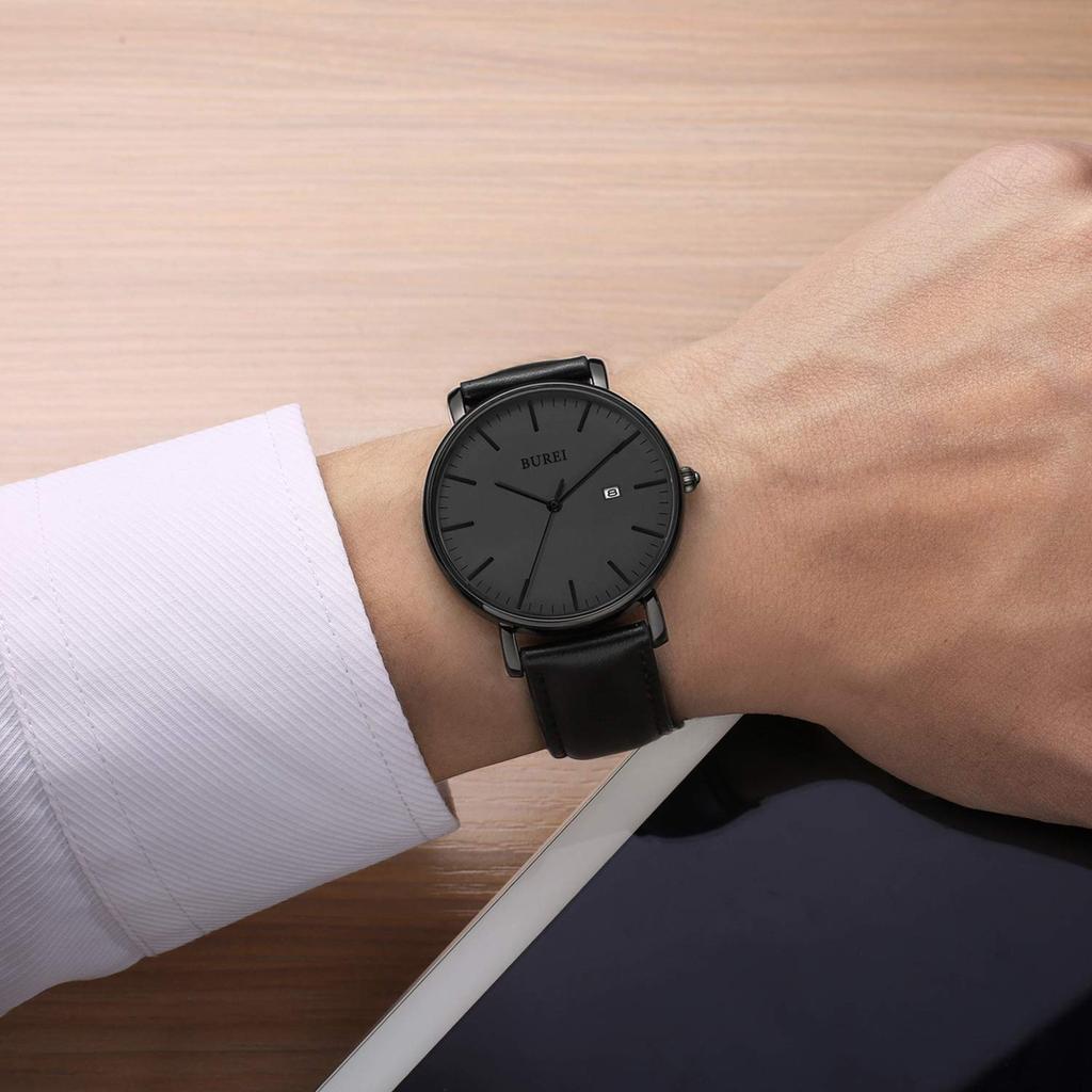 BUREI Men's Waterproof Analog Business Milanese Mesh Belt Stylish Wristwatch Date 13