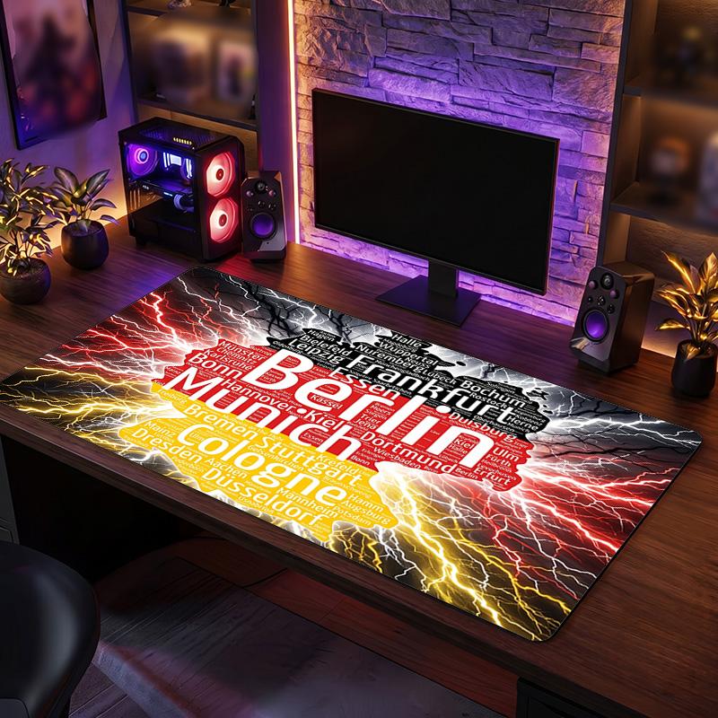 Germany Football Crest Mouse Pad, Extended Non Slip Rubber Desk Mat for Gaming Office Laptop Fan Gift