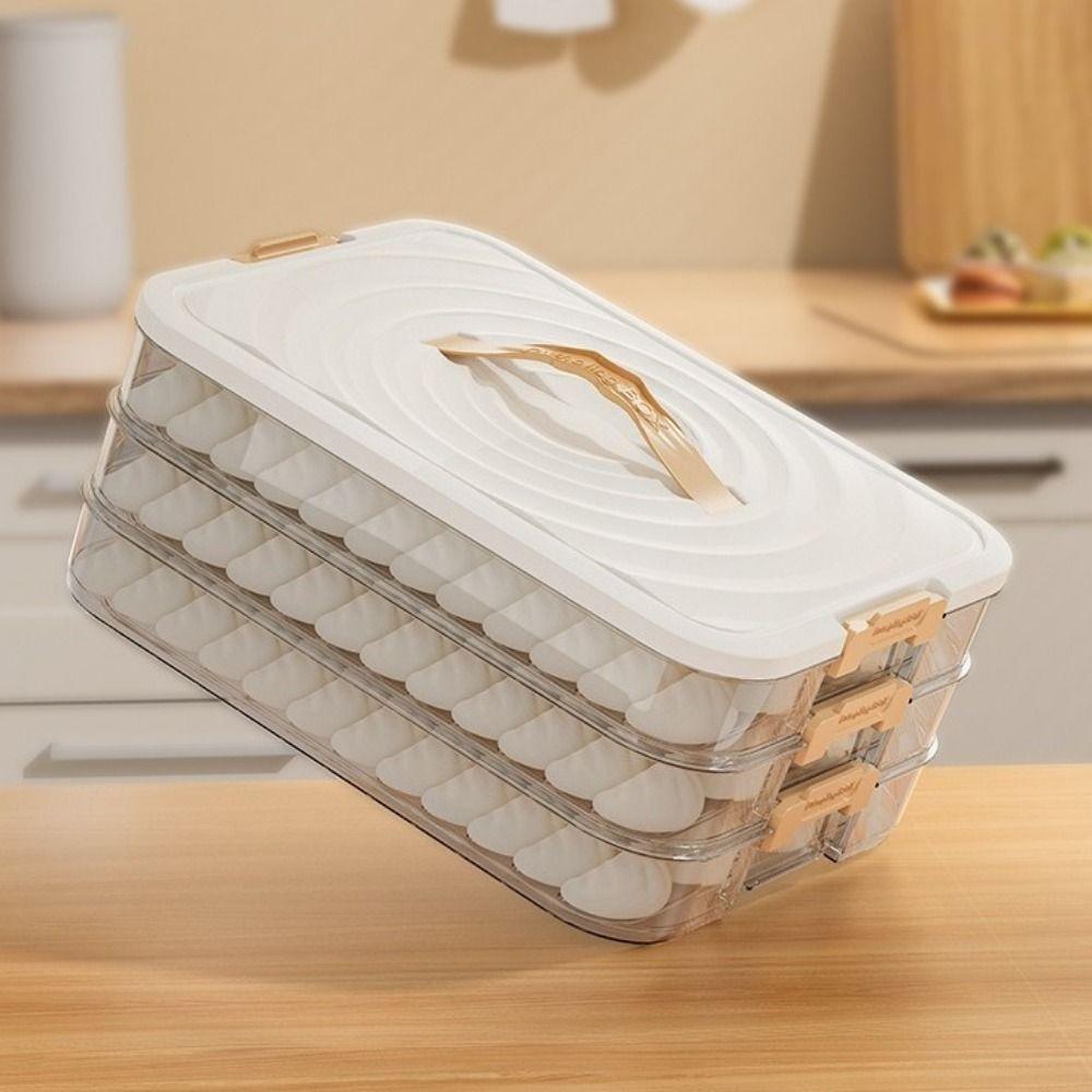 Plastic Dumpling Storage Box Multi-Layer Food Egg Frozen Box Practical Wonton Storage Box  Kitchen