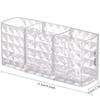 Cosmetics Storage Box Three Grid Pen Holder Transparent Acrylic Organizer for Eyebrow Pencil Makeup Brush Desktop Vanity Storage