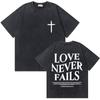 Gewaschenes Vintage Christian Jesus Grafik T-Shirt für Herren Hohe Qualität Baumwolle T-Shirts Herren Hip Hop Gothic Oversized T-Shirt Streetwear