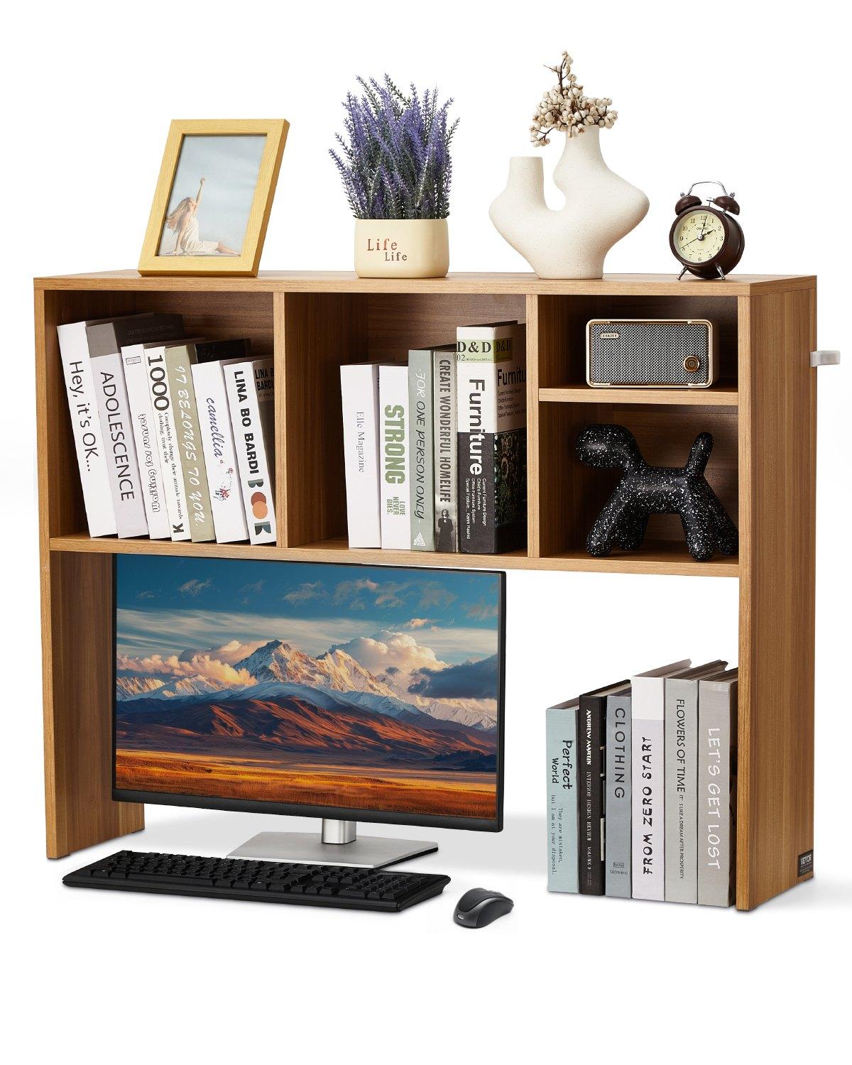 VEVOR Desktop Bookshelf, 1-Tier Wood Desktop