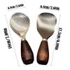 Easy To Clean Wooden Handle Rice Spoon Stainless Steel Vertical Rice Shovel Canteen Serving Spoon Household