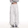 American Hiphop White Overalls Women's Summer Hip-hop Sweatpants Thin Pants Trendy High Waist and Thin Classic Women's Casual White Pants