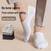 Men's Odor-Resistant Pure Cotton Boat Socks - Antibacterial, Sweat-Absorbing, White, Ideal for Spring, Summer & Autumn