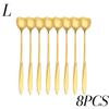 8/16pcs Heart-shaped Dessert Coffee Spoon Set Stainless Steel Mixing Spoons Spoon for  Home Restaurant Kitchen Supplies Tools