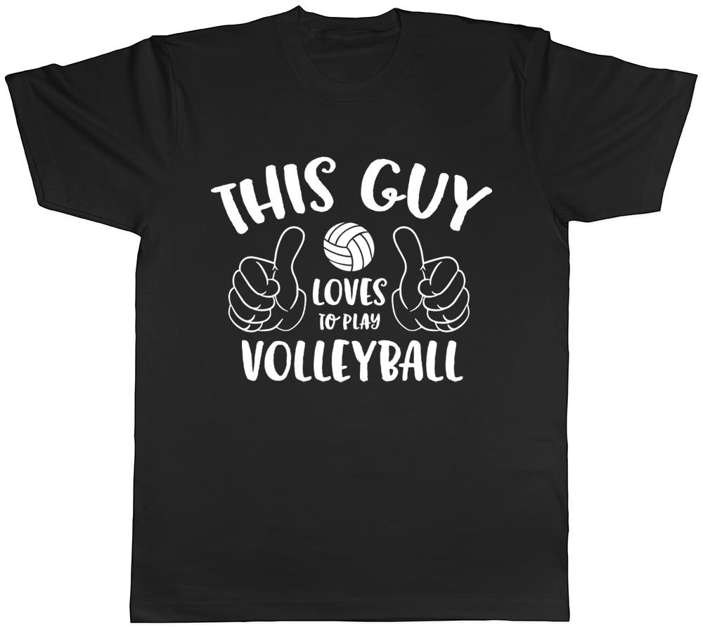 This Guy Loves to Play Volleyball Mens T-Shirt L