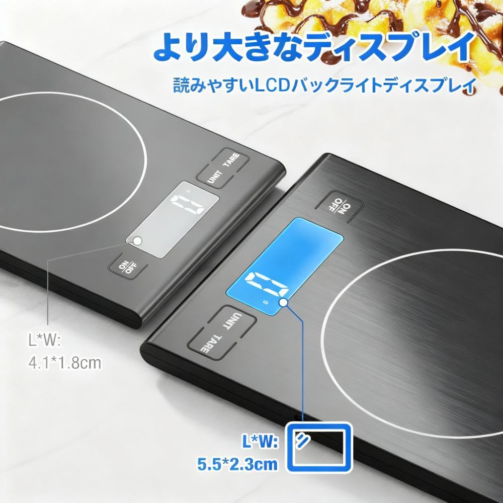 Kitchen Scale [USB Charging - 15KG1g] Diyife Digital Kitchen Scale with TYPE-C Charging & Dry Power Supply, Dual Power Supply, 304 Stainless Steel