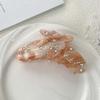 Fish Tail Design Acrylic Rhinestone Hair Claw Waterproof Gradient Hair Clip Daily