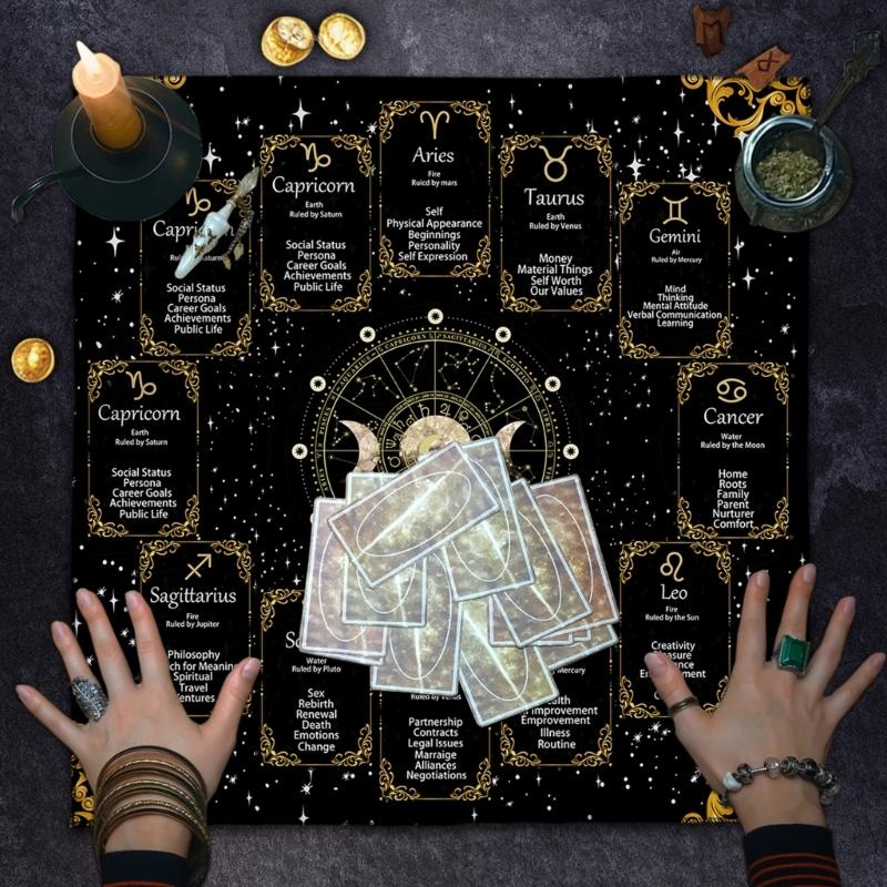 Velvets Oracles Cloth Durables Texture Mysterious Symbols Easy Maintain For Ritual Use