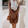2025 Women's Autumn/Winter Mid-length Long Sleeve Round Neck Loose Plush Dress