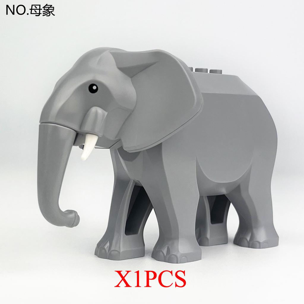 The Zoo Model African Elephants Camel Deer Crocodile Leopard Animal Building Blocks Educational Games Figure Brick Toys Kid B03